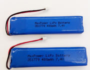 351770 batteria del polimero del litio di MSDS UN38.3 400mAh 7.4V