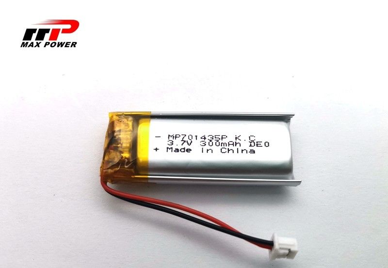Batteria ricaricabile del polimero del litio 300mAh di MSDS 3.7V 701435