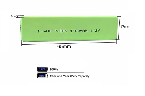 Batterie ricaricabili prismatiche 1400mAh 7/5F6 1,2 V Nimh per lettore CD Panasonic Walkman