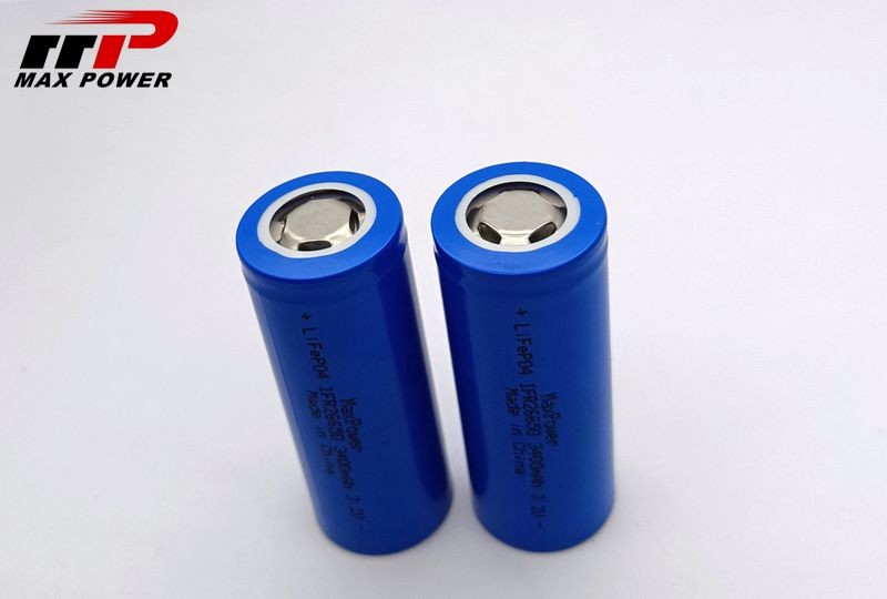 26650 la batteria del litio LiFePO4 di 3400mAh 3.2V 2000 volte lungamente cicla la vita