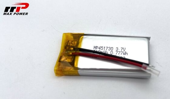 451730HP 210mAh 3.7V Batteria LiPolymer per registratore vocale