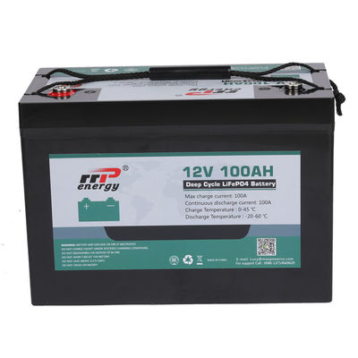 12V 100Ah Deep Cycle Lithium LiFePO4 Battery Pack con lunga durata di vita per applicazioni RV e EV